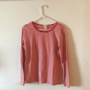 H&M red and white striped shirt